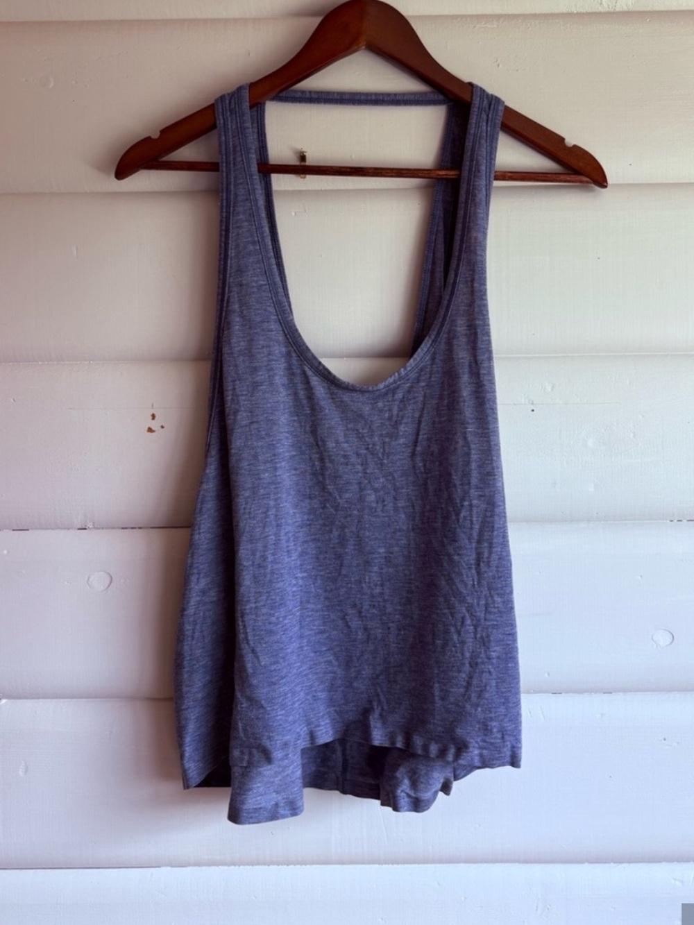 Lululemon Blue Heathered Racerback Tank Loose Yoga Gym Workout Athleisure L XL